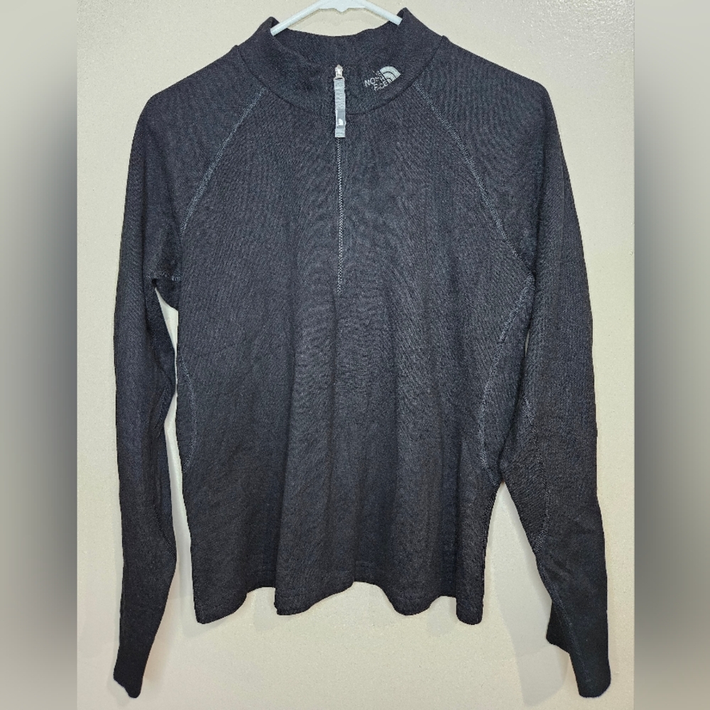 The North Face Women’s L Black Fleece 1/4 Zip Pullover – Warm Lightweight Outdoo